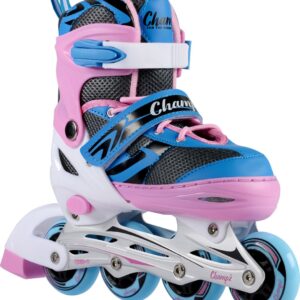 Champz Kinder Inline Skates - Verstelbaar - Pastel Roze - Maat 39-42 EU - Abec 7 Lagers - Semi Softboot - Aluminium Frame (8713219432853)