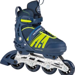 Hudora Comfort Inline Skates Soft Boot Inline Roller Skates Adjustable in Length and Width, Comfort Inline Skates Deep Blue Size 29-34, 28450, Deep Blue, 29-34 (4005998852927)