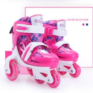 Skeeler/Rolschaats Kids - Roze - maat 31 t/m 34 - met tas en beschermers - helm - jongen - meisjes - cadeau - ontwikkeling - verstelbaar (8720938436697)