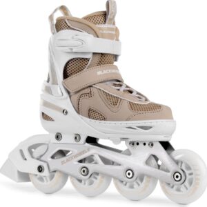 BLACKWHEELS Flex PRO - Skeelers - Inline Skates - Inlineskates Verstelbaar - Maat: 34-37 (M) - Beige / Wit (5902659843227)