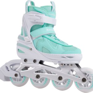BLACKWHEELS Flex PRO - Skeelers - Inline Skates - Inlineskates Verstelbaar - Maat: 34-37 (M) - Mintgroen / Wit (5902659843807)