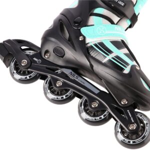 Nils Extreme NH18366A - Inlineskates 2-in-1 - Niebiesko-Zielone - Maat S (31-34) - Verstelbaar - Hoogwaardig Staal (5907695525168)