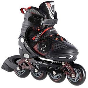 Verstelbare Inlineskates voor Kinderen en Dames - Zwart-Rood - Maat 31-42 (9101090413167)