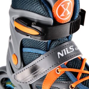 Nils Extreme NJ1828A - Inlineskates - Grijs/Oranje - Maat S(31-34) - Voor Kinderen (5907695525380)