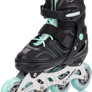 Meteor - Inlineskates Urbo - Maat 38-41 - Zwart/Mint - Verstelbaar - ABEC-9 - Met rem (5900724070400)