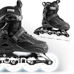 Verstelbare inlineskates voor volwassenen met LED-wielen (6154000637644)