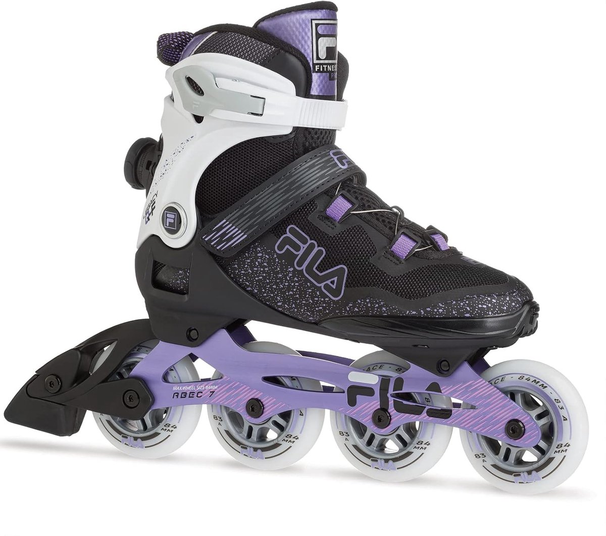 Dames Inlineskates - Fitness Schaatsen - Stedelijk Skaten - Uniek Sluitmechanisme - 84mm Wielen - Zwart Paars (9101161379828)