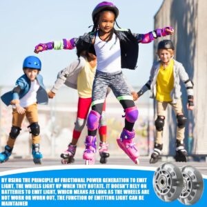 Inlineskate Wielen - Rolschaats Wielen - Recreatief Skaten - Lichtgevend Design - 72 mm - Zilver Transparant (9101308520830)