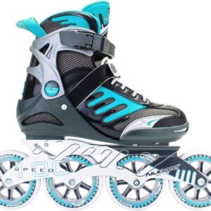 Nijdam Inlineskates - Pro-Line Fitness - Antraciet/Blauw/Zilver - 37 (8716404271435)