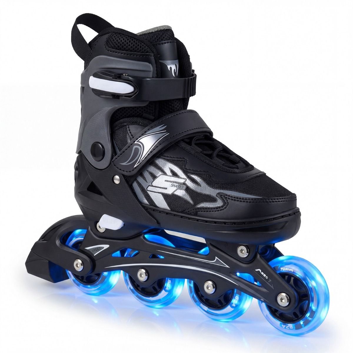 SureDeal® - Sportspeelgoed - Inlineskates - Kinderen - Jaar Voudig Verstelbare - Verlichte Wielen - Veiligheidsvoorzieningen - Peuters - Grijs (9505615117859)