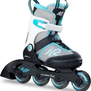 Verstelbare Inlineskates voor Meisjes - Zwart Grijs Lichtblauw (9101097087521)