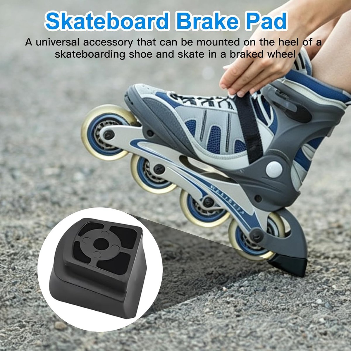 4 stuks inlineskates rem achter, remstopper remblok van PP - Inlineskates rem, universeel, met schroeven en moeren - ShopVlot (2341001663329)