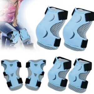 Kinder Inlineskates met Beschermers voor Skateboard, Scooter, Skates en Fiets - Inline Skates Kinderenset - Blauw. (4894561095751)
