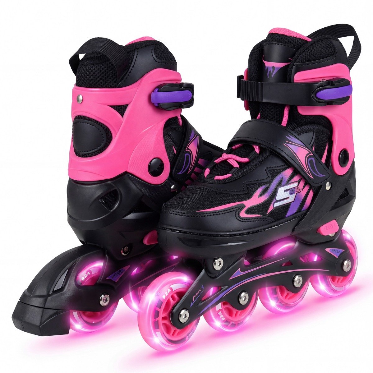 SureDeal® - Sportspeelgoed - Inlineskates - Kinderen - Jaar Voudig Verstelbare - Verlichte Wielen - Veiligheidsvoorzieningen - Peuters - Roze (6156544377345)