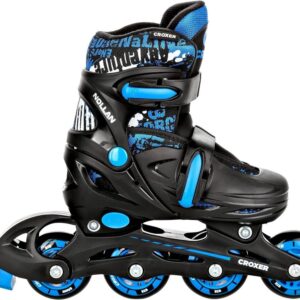 Verstelbare Inlineskates Kinderen Maat 34 t/m 37 Zwart/Blauw Uniseks (9101027335814)