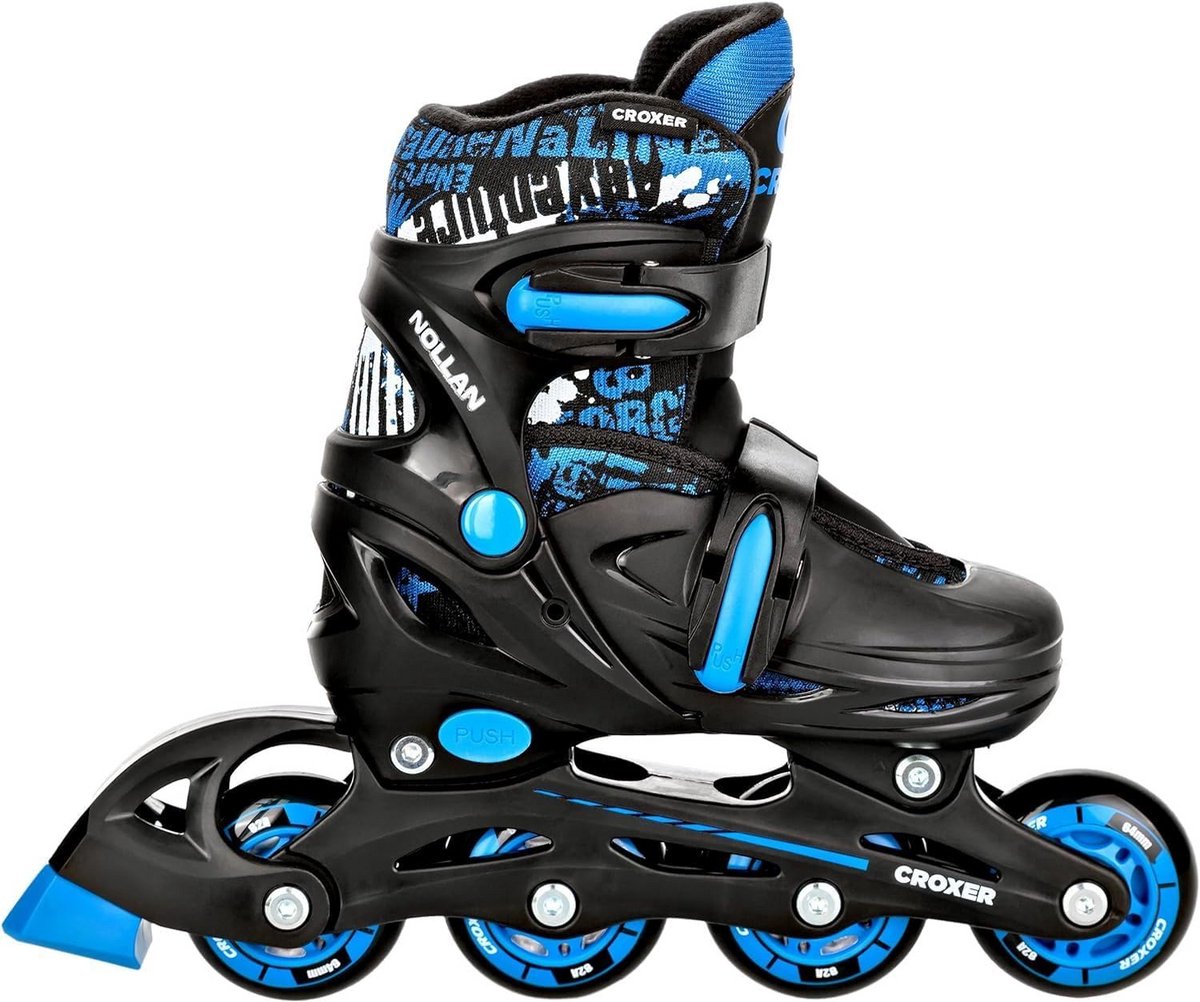 Verstelbare Inlineskates Kinderen Maat 34 t/m 37 Zwart/Blauw Uniseks (9101027335814)