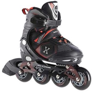 Verstelbare Inlineskates voor Kinderen en Dames - Zwart-Rood - Maat 31-42 (6156223631645)