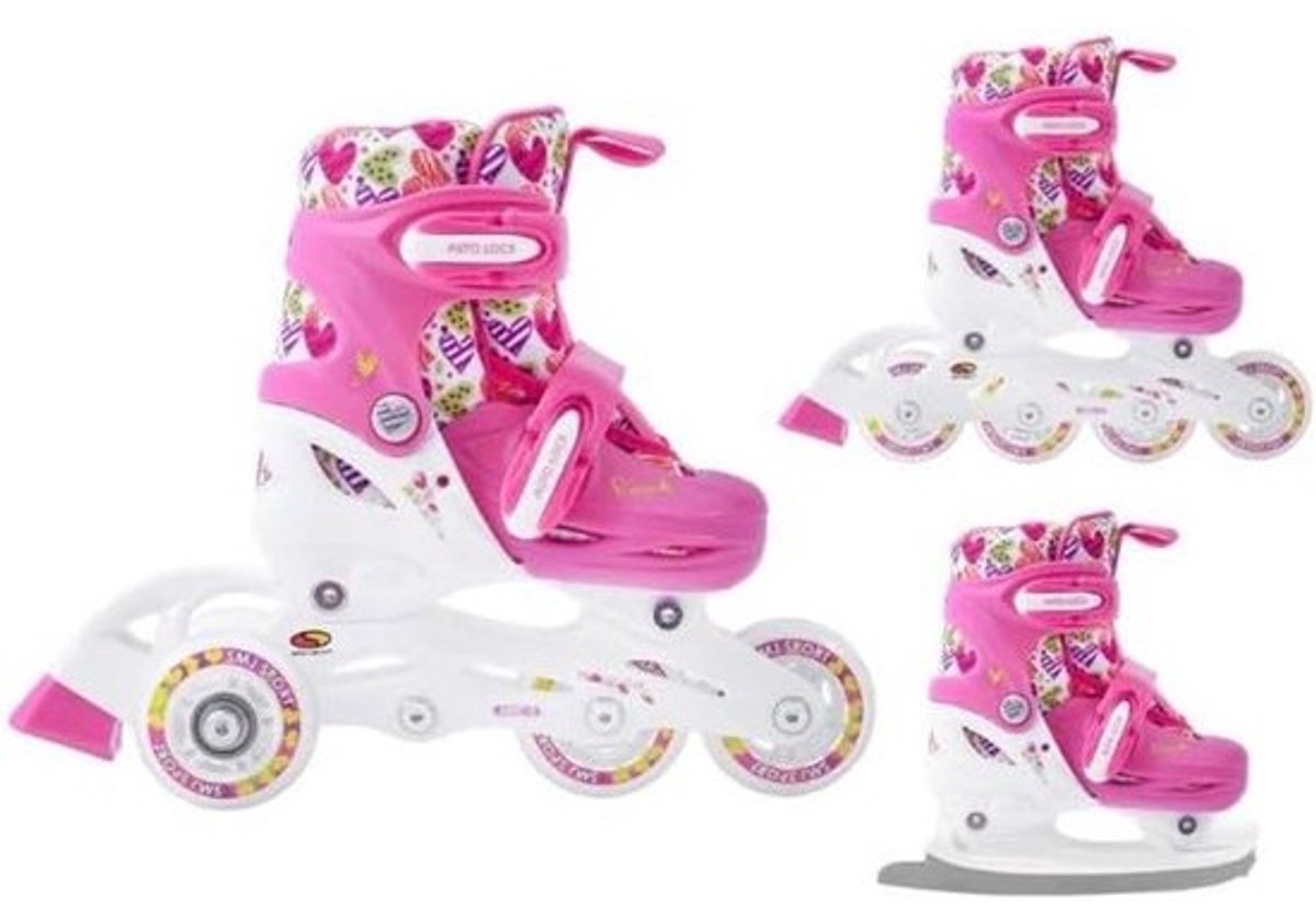 Verstelbare Kinder Skates 3-in-1: Inlineskates, Schaatsen en Triskates (6153431078019)